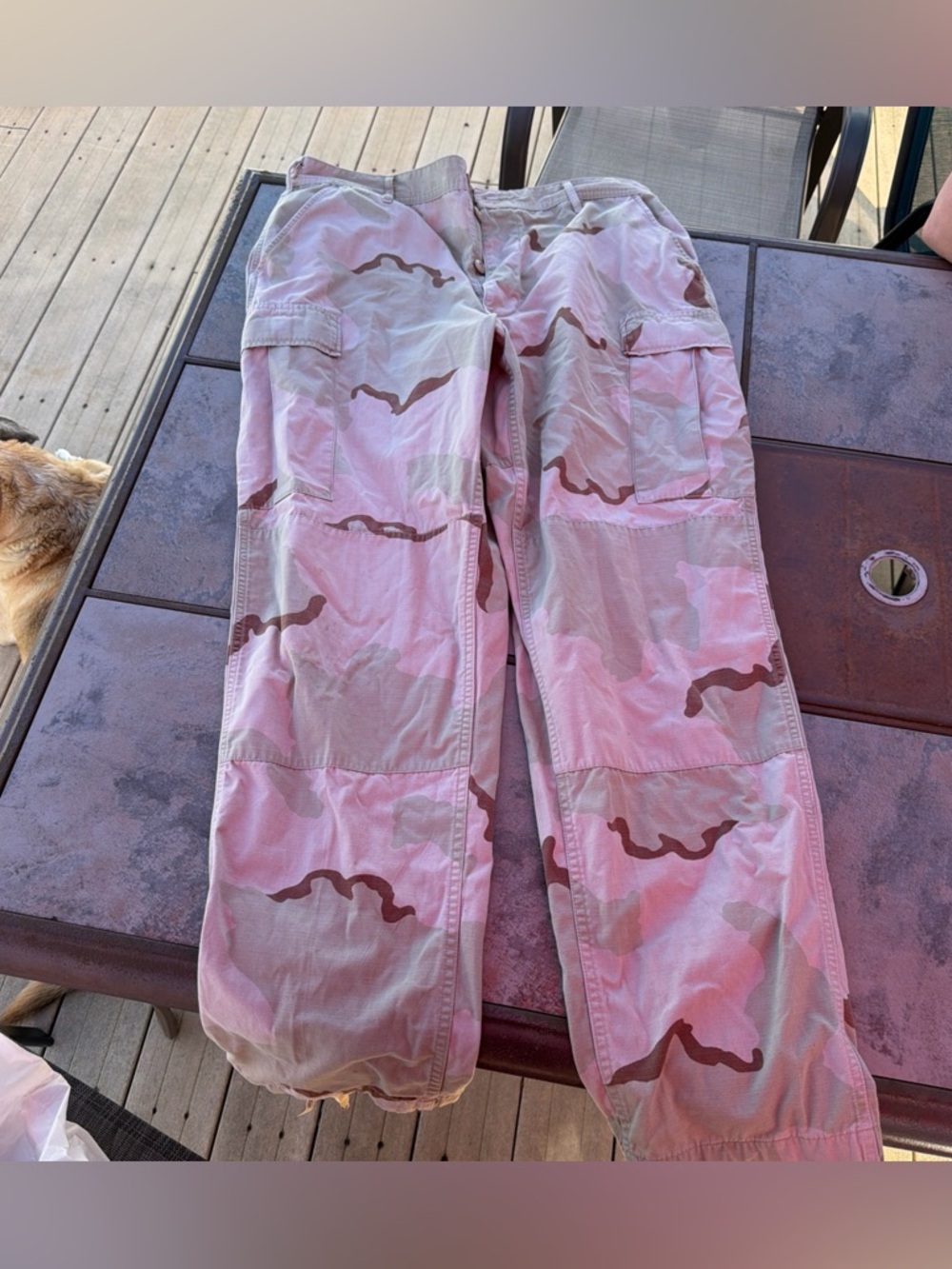 Combat camo trousers